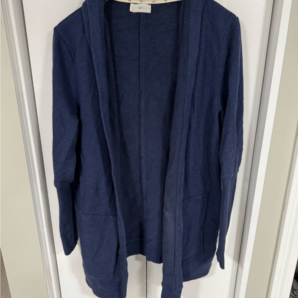 Women's Navy Blue half button Sweater